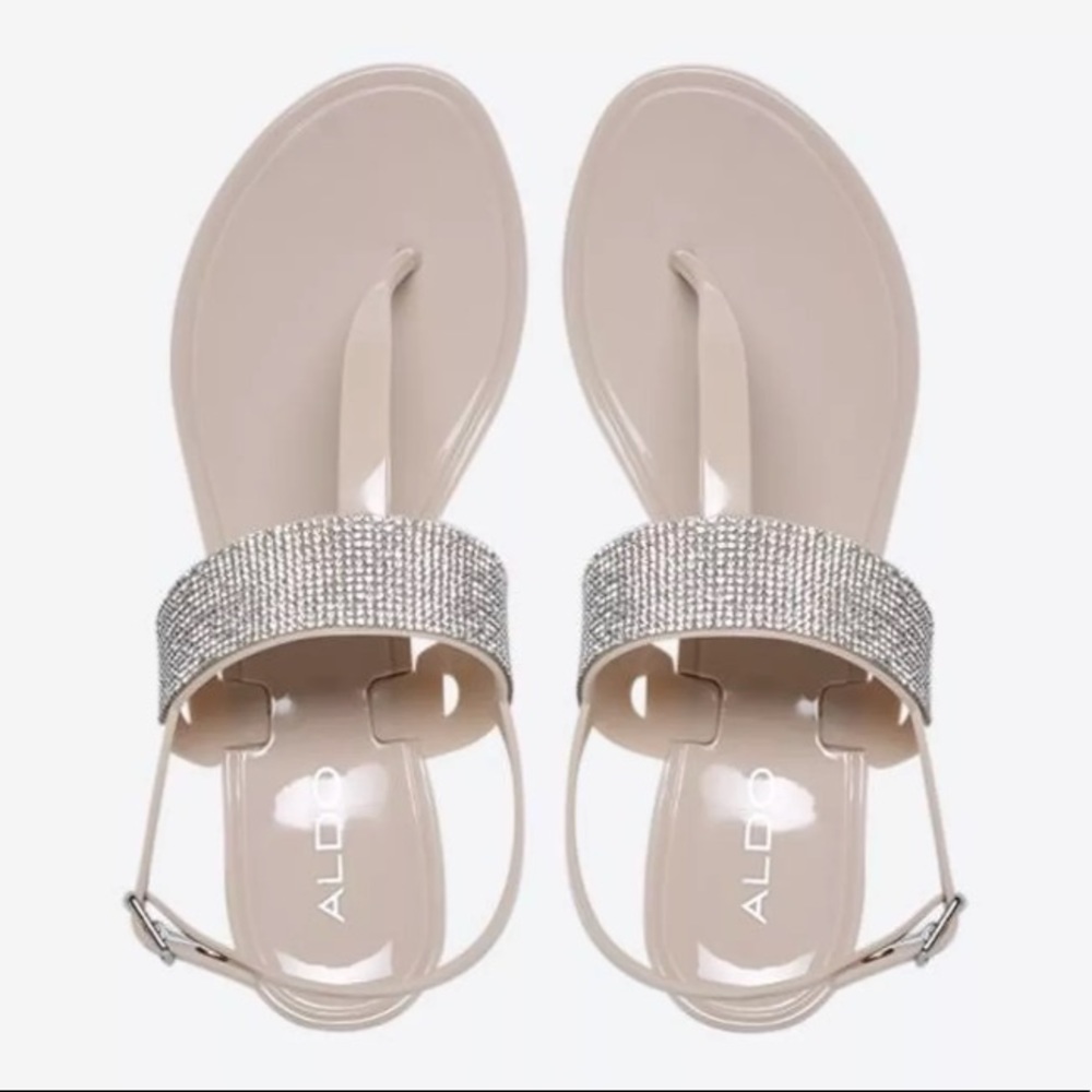 🤩 ALDO Nude T-Strap Sandals